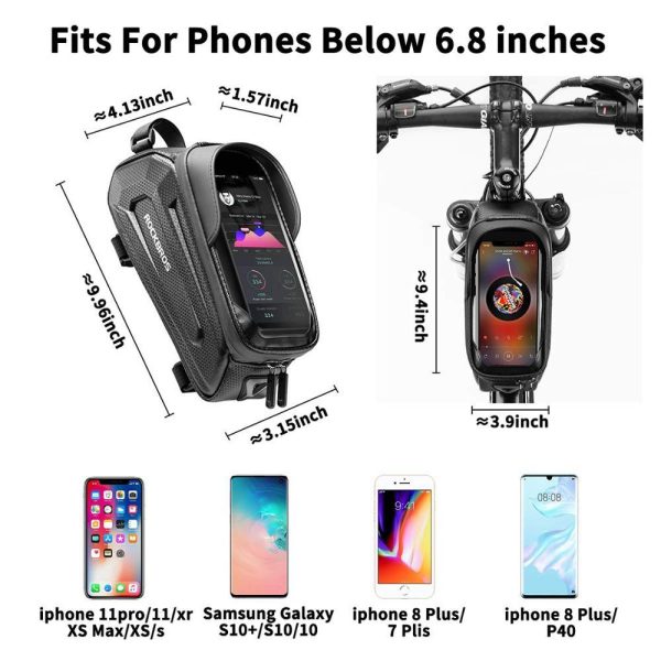 Bicycle Bag Waterproof Touch Screen Cycling Bag Top Front Tube Frame
